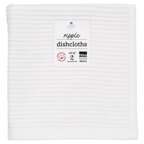 Now Designs Ripple Dishcloths White Set Of 2