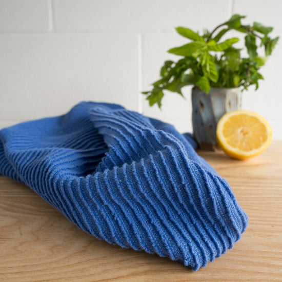 Now Designs Ripple Royal Blue Dishtowel