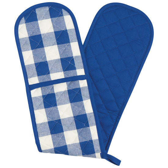 now designs Royal Blue Check Double Oven Mitt
