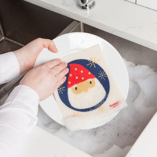 Now Designs Santa Ornament Swedish Sponge Cloth