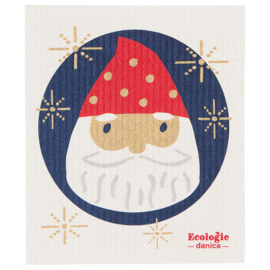 now designs Santa Ornament Swedish Sponge Cloth