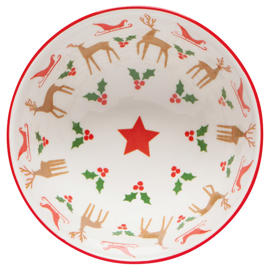 Now Designs Santa's Reindeer Stamped Bowl 4 Inch