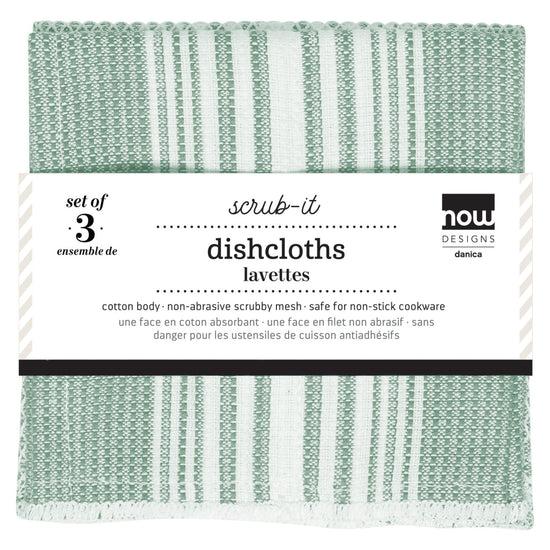 Now Designs Scrub-It Dishcloths Elm Green Set Of 3