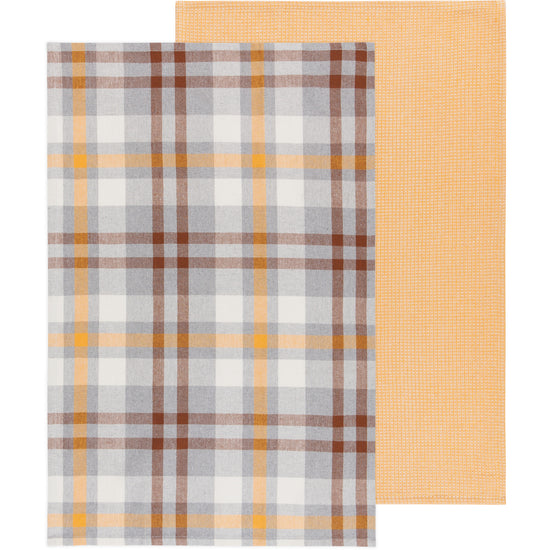 now designs Secon Spin Plaid Maize Dishtowel