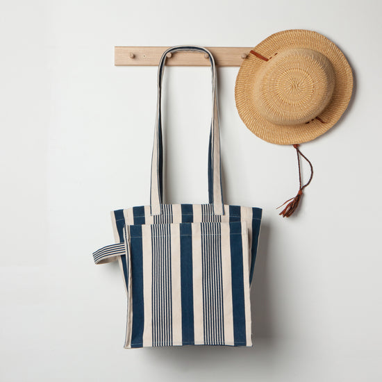 Now Designs Shopping Tote Navy Stripe
