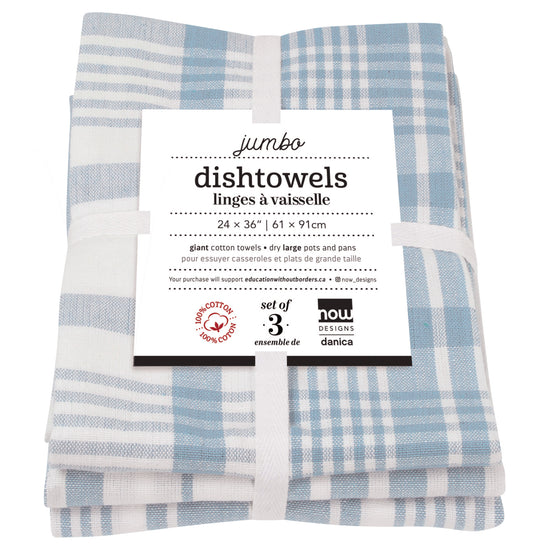 Now Designs Slate Blue Jumbo Dishtowels Set Of 3