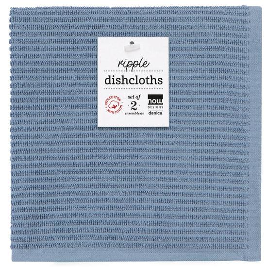 Now Designs Slate Blue Ripple Dishcloths Set Of 2