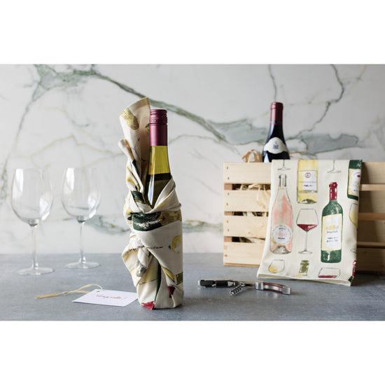 Now Designs Sommelier Printed Cotton Dishtowel