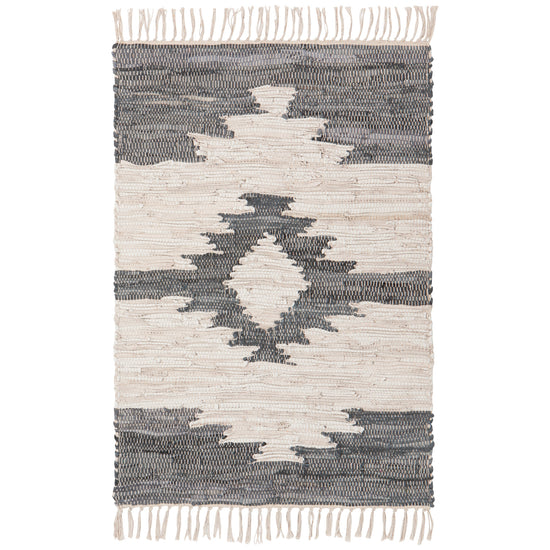now designs Step Leather Chindi Rug 2 x 3 Ft