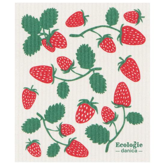 now designs Strawberries Swedish Sponge Cloth