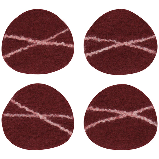 now designs Striato Felt Coaster Set of 4 - Garnet