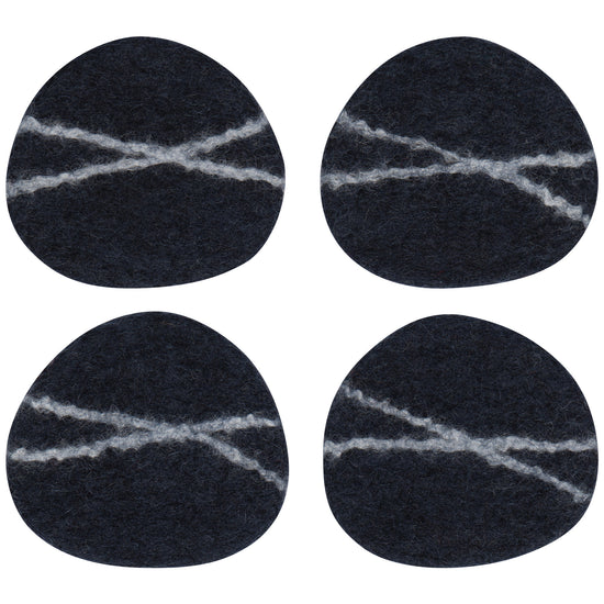 now designs Striato Felt Coaster Set of 4 - Midnight