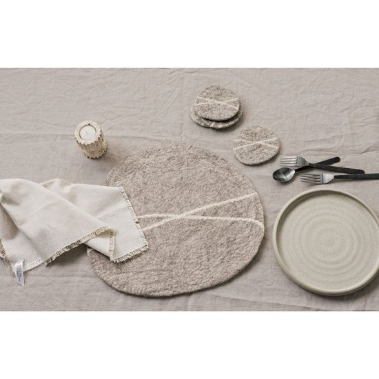 Now Designs Striato Felt Wool Placemat - Flint