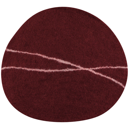 now designs Striato Felt Wool Placemat - Garnet