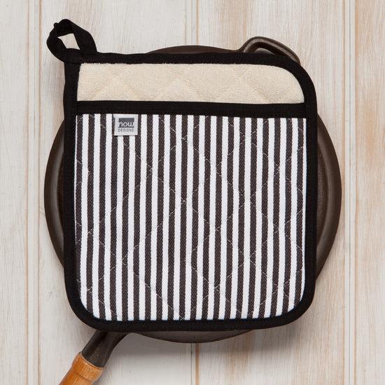 Now Designs Superior Potholder Narrow Stripe Black