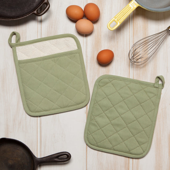 Now Designs Superior Potholder Sage Green