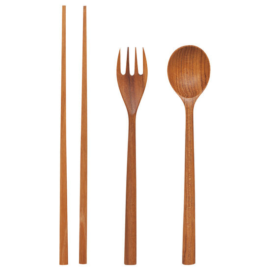 now designs Teak Wood Cutlery Set of 3