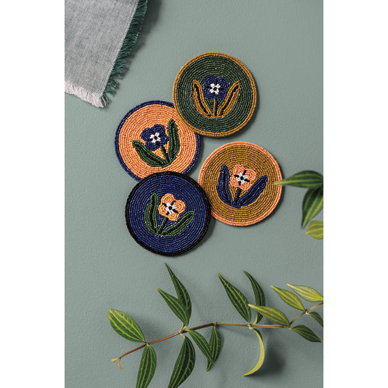 Now Designs Teppi Beaded Coasters Set Of 4
