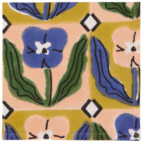 Now Designs Teppi Block Print Napkins Set Of 4