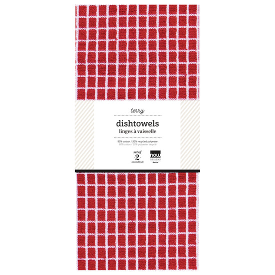 Now Designs Terry Dishtowels Red Set Of 2