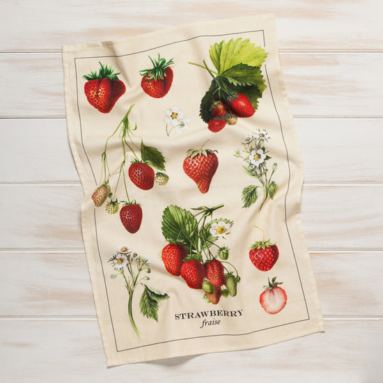 Now Designs Vintage Strawberries Printed Dishtowel