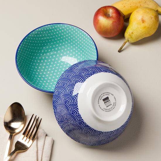 Now Designs Waves 6 Inch Stamped Bowl Auqa