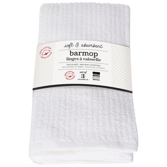 Now Designs White Barmops Large Set Of 3