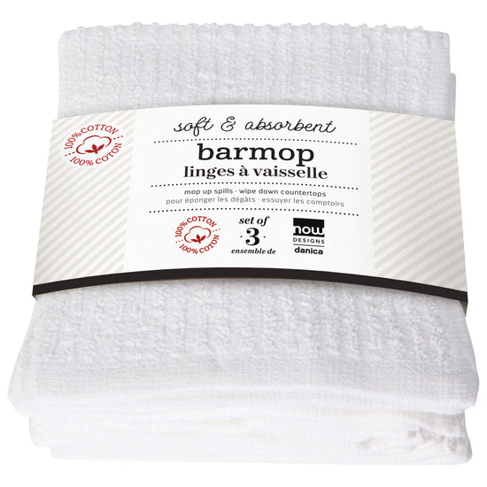 Now Designs White Barmops Small Set Of 6