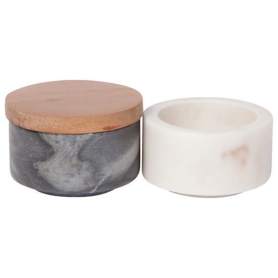 Now Designs White Marble Cellar Salt Wlate El