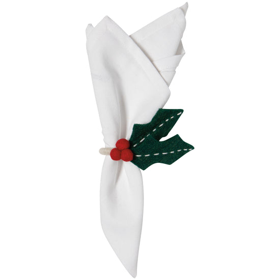 Now Designs Winterberry Christmas Felt Napkin Ring