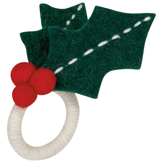now designs Winterberry Christmas Felt Napkin Ring