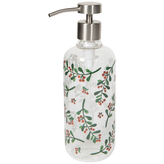 now designs Winterberry Christmas Glass Soap Pump