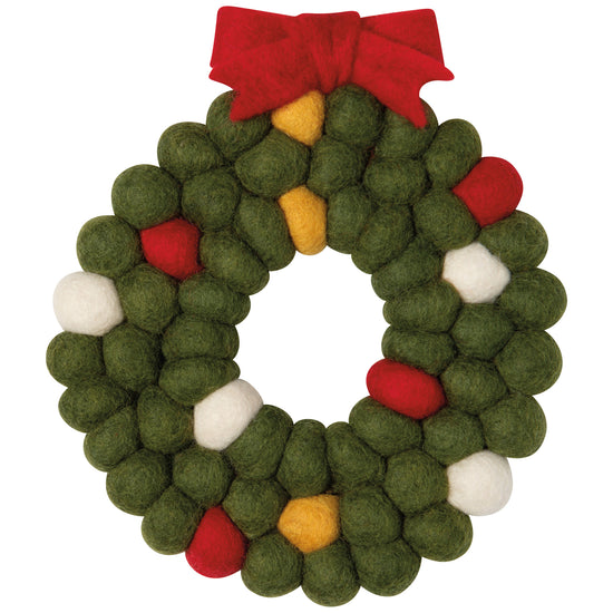 now designs Wreath Christmas Felt Wool Trivet