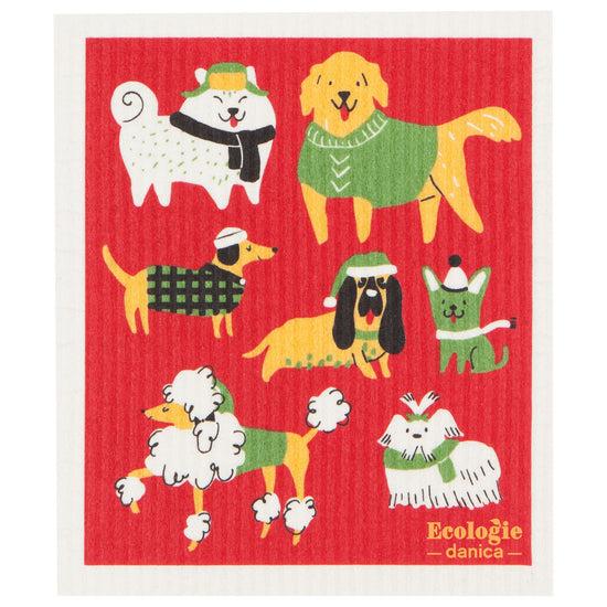 now designs Yule Dogs Swedish Sponge Cloth