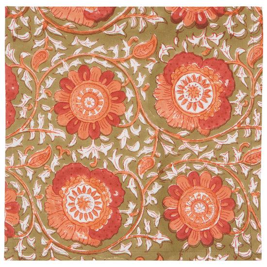 Now Designs Zinnia Block Print Napkins Set Of 4