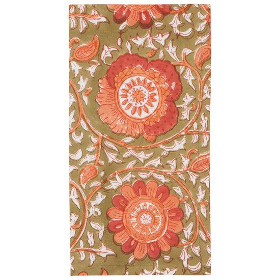 Now Designs Zinnia Block Print Napkins Set Of 4