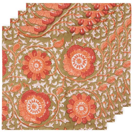 now designs Zinnia Block Print Napkins Set of 4