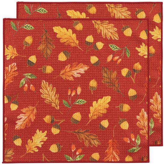 now designs Oak and Acorn Recycled Microfibre Dishcloth Set