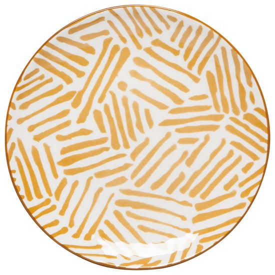 now designs Ochre Lines Stamped Appetizer Plate 6 inch
