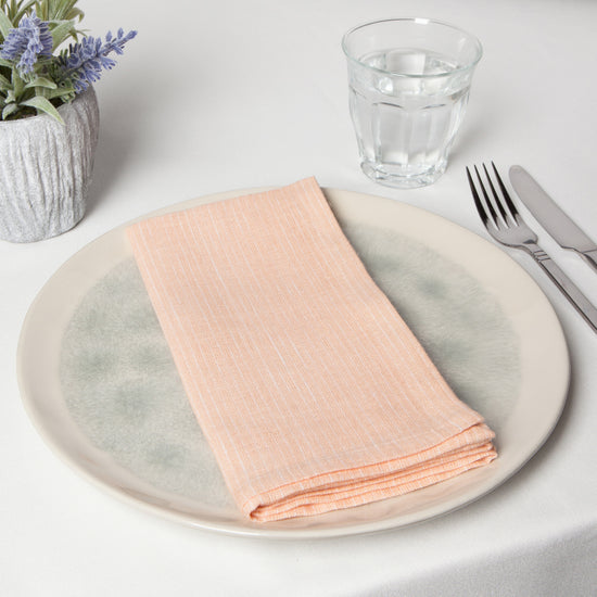 Now Designs Pinstripe Linen Napkins Nectar Pink Set Of 4