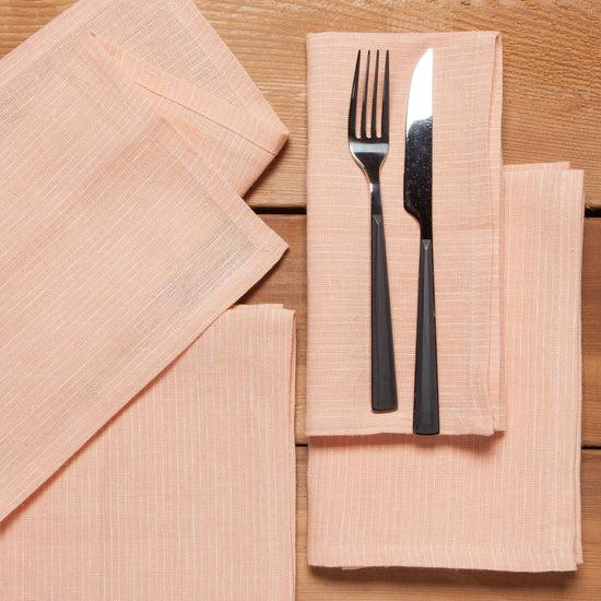 Now Designs Pinstripe Linen Napkins Nectar Pink Set Of 4
