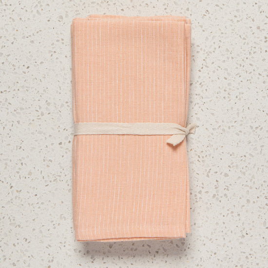Now Designs Pinstripe Linen Napkins Nectar Pink Set Of 4