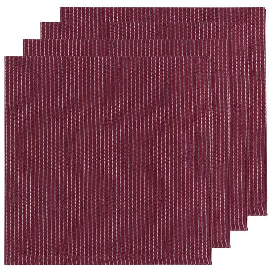 now designs Pinstripe Linen Napkins Wine Red Set of 4