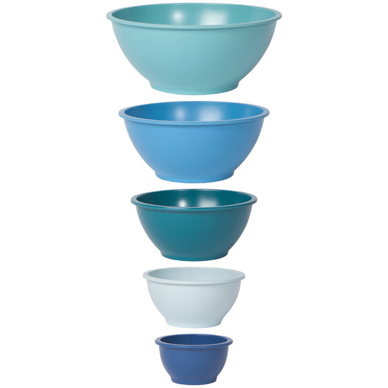 now designs Planta Bamboo And Melamine Mixing Bowls Blue Set of 5