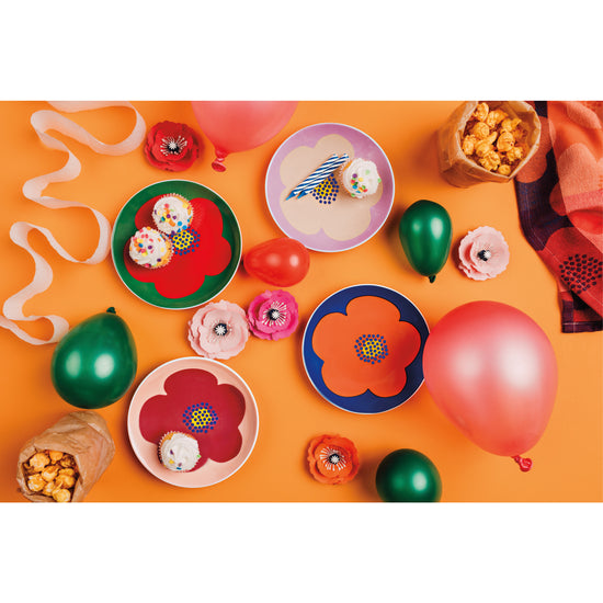 Now Designs Poppy Appetizer Plates Set Of 4 Assorted