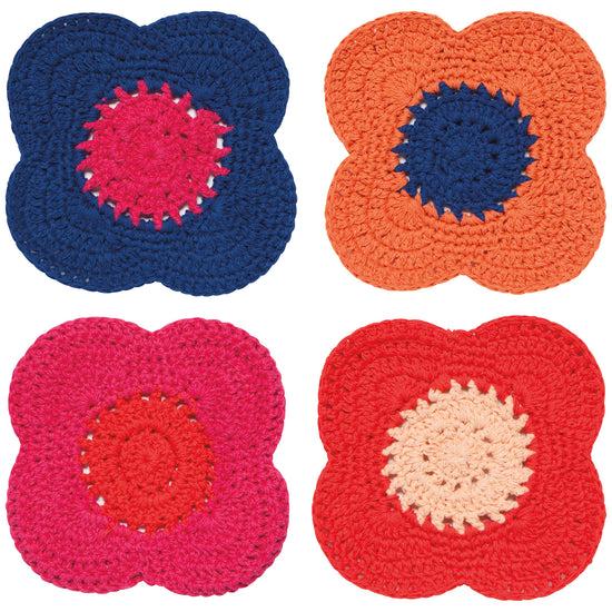 now designs Poppy Crochet Coasters Set of 4 Assorted