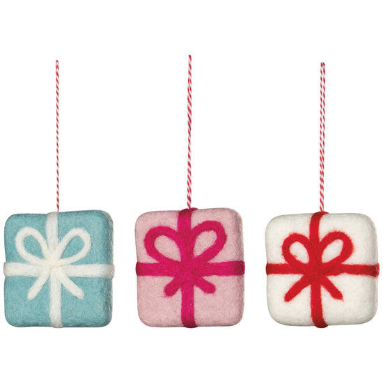 now designs Presents Felt Christmas Tree Ornaments - 3 Assorted Styles