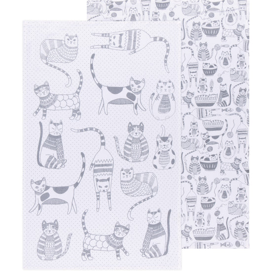 now designs Purr Party Cats Floursack Dish Towels Set of 2