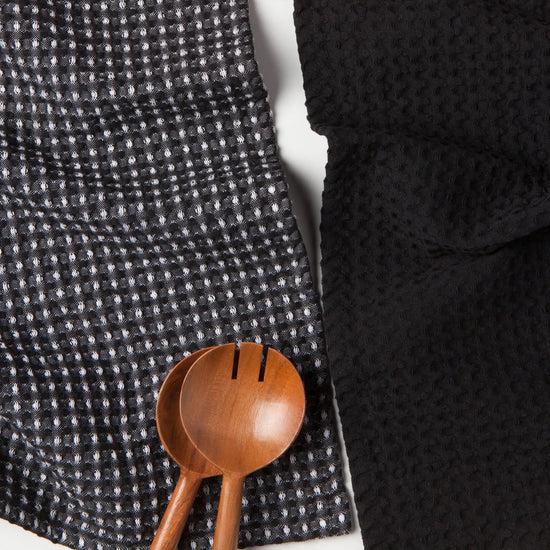 Now Designs Recycled Cotton 2nd Spin Black Waffle Dishtowel Set Of 2