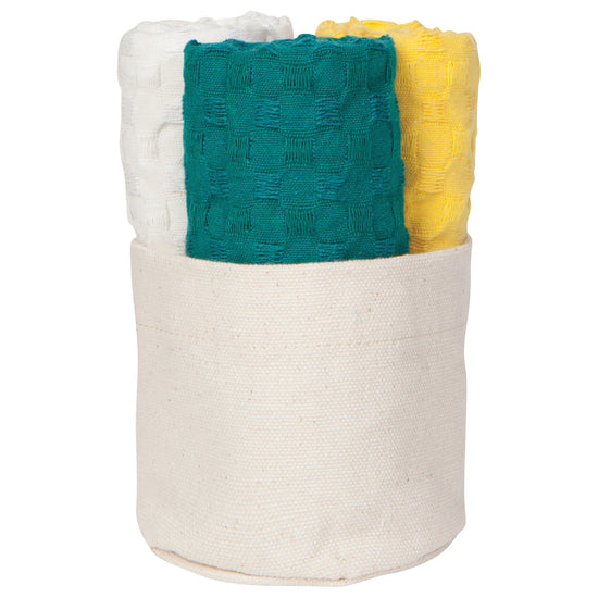 now designs Recycled Cotton Dishcloths in Basket Goldenrod Set of 3